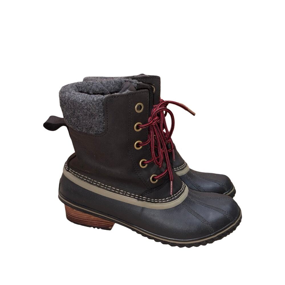 SOREL Slimpack Lace II Black Waterproof Insulated Winter Boots Size: US 11